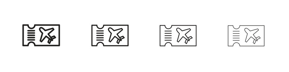 Airline ticket icon line design. thin line vector icon set.