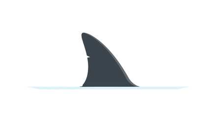 Obraz premium Apex predator signal: Shark fin slicing through tranquil ocean surface water, suggesting danger and hidden depths beneath the deceptive stillness