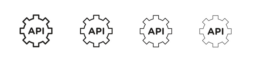 API icon line design. thin line vector icon set.