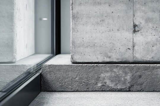Concrete blocks near a window with a minimalist aesthetic. - Powered by Adobe