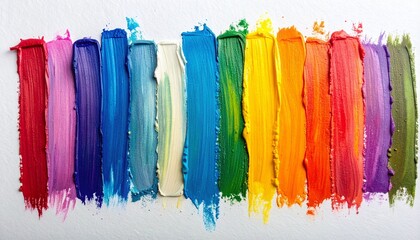 Naklejka premium Abstract colorful crayon strokes on white background
