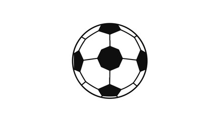 Obraz premium Classic black and white soccer ball illustration showcasing the iconic pentagon and hexagon pattern, suitable for sports themes and graphic designs
