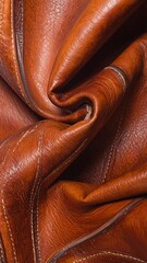 Close-up of rich brown leather