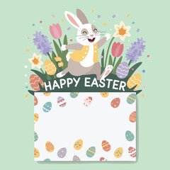 Happy Easter background flat vector illustration