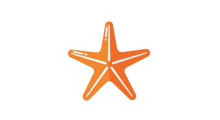 Obraz premium Vibrant orange starfish illustration with subtle white outlines on a clean white backdrop evoking coastal charm and marine life