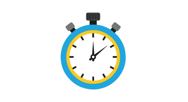 Stylized stopwatch graphic displaying time measurement isolated on white backdrop for design applications and presentations
