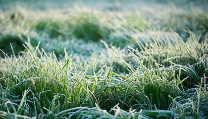 Green Grass In Frost