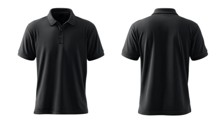 Dark polo shirt, front and back views (2)