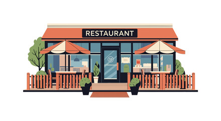 Cozy outdoor seating at a charming restaurant with colorful awnings