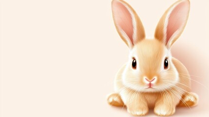 Obraz premium Cute and Adorable Rabbit Illustration with Pink Background