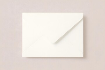 Back of a sealed square white envelope with a subtle fine paper texture and clean lines.