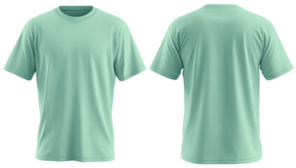 Light mint green t-shirt, front and back views (3)