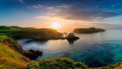 Obraz premium Dawnrs Light Over The Coastal Cove