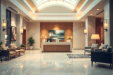 Generative AI depiction of a luxurious hotel lobby.