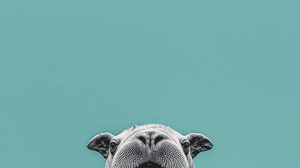 Close-up of a Playful Dog with a Blue Background