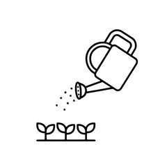 Watering Can Icon for Growing Plants, Illustrating Nurturing and Gardening