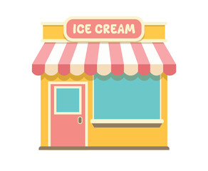 ice cream corner flat design