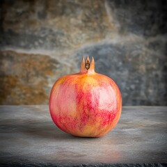 Fresh Pomegranate Fruit on Slate Surface with Rustic Background