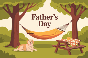 Happy Father's Day background flat vector illustration