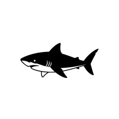 Fototapeta premium silhouette of shark swimming in ocean representing marine wildlife and underwater predator