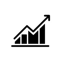 Business growth vector icon symbolizing rising chart, financial success, and economic development
