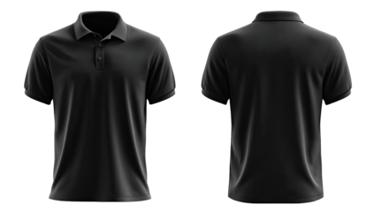 Black polo shirt, front and back views (3)