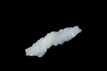 Fresh Raw Monkfish Tail Fillet Isolated on Black Background for Gourmet Seafood Cooking