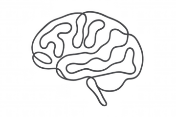 Glowing human brain silhouette depicting mental activity, intelligence, neural connections, transparent backdrop