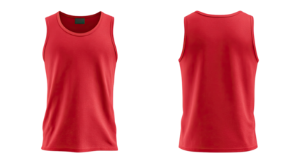 Red sleeveless top, front and back views (3)