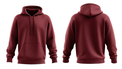 Burgundy hoodie, front and back view (4)