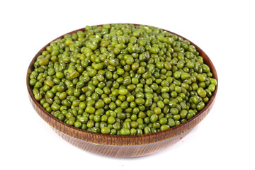 Green Mung Beans in Wooden Bowl - Healthy Legumes for Gourmet Cooking and Nutrition