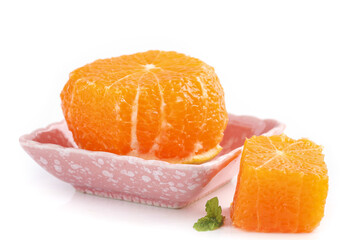 Fresh Orange Jelly Segments in Bowl on White Background - Ehime Citrus Fruit