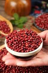 Organic Red Adzuki Beans in White Bowl - Healthy Legumes for Cooking and Nutrition