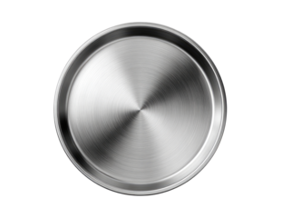 Circular, stainless steel plate, high-gloss finish