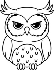 Cute Cartoon owl sketch outline doodle vector illustration