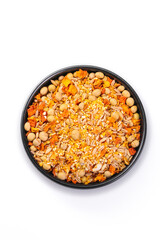 Mixed Bean Soybean Peanut Grain Bowl with Dried Flowers Healthy Farmhouse Food Ingredient Combo