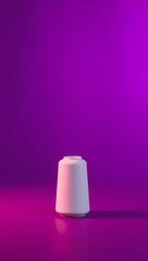 Generative AI: Abstract White Cone on Purple Background.