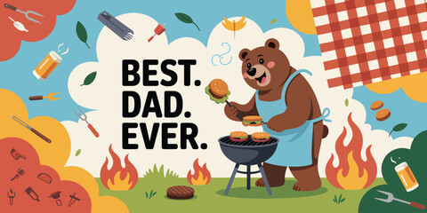 Father's Day banner background flat vector illustration
