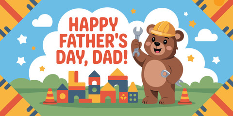 Father's Day banner background flat vector illustration
