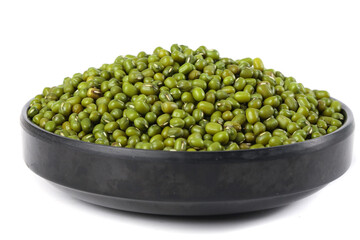 Organic Green Mung Beans in Bowl - Nutritious Legumes for Healthy Cooking