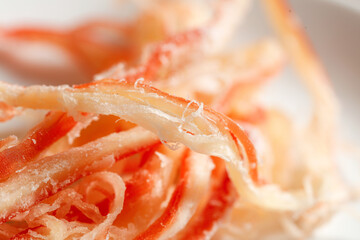 Shredded Dried Squid Seafood Snack Close-up - Asian Specialty Food