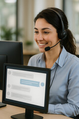Friendly and efficient customer service representative offers excellent online support, actively engaging in virtual communication and resolving inquiries effectively