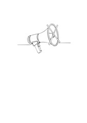 Obraz premium Black and White Sketch of Megaphone