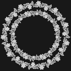 花のレース_黒背景
