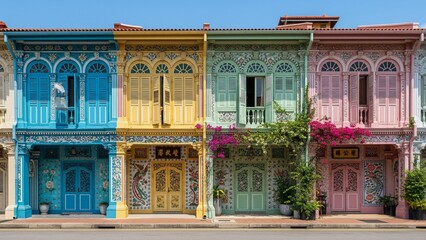 Colorful Peranakan Houses in Singapore
