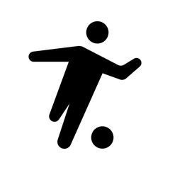 Simple football player icon in minimal design. Vector illustration of athlete symbol, suitable for sports, soccer, team game, competition, and training concepts.