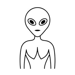 Alien line art for web and graphic design on white background
