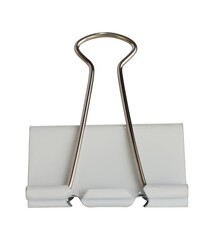Fototapeta na wymiar white binder clip isolated on white