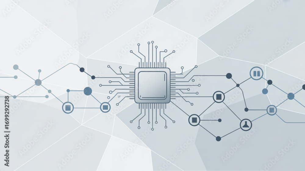 Wall mural modern technology cpu circuit board design for computer engineering and data processing innovation c
