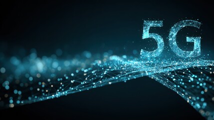 5G or 6G dot line mobile technology. Wireless data network and connection technology concept. high-speed, futuristic background. vector design.